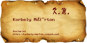 Korbely Márton névjegykártya