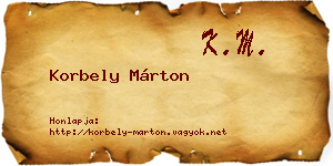 Korbely Márton névjegykártya