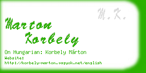 marton korbely business card